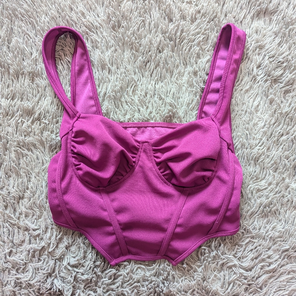 Magenta Corset Tank Top